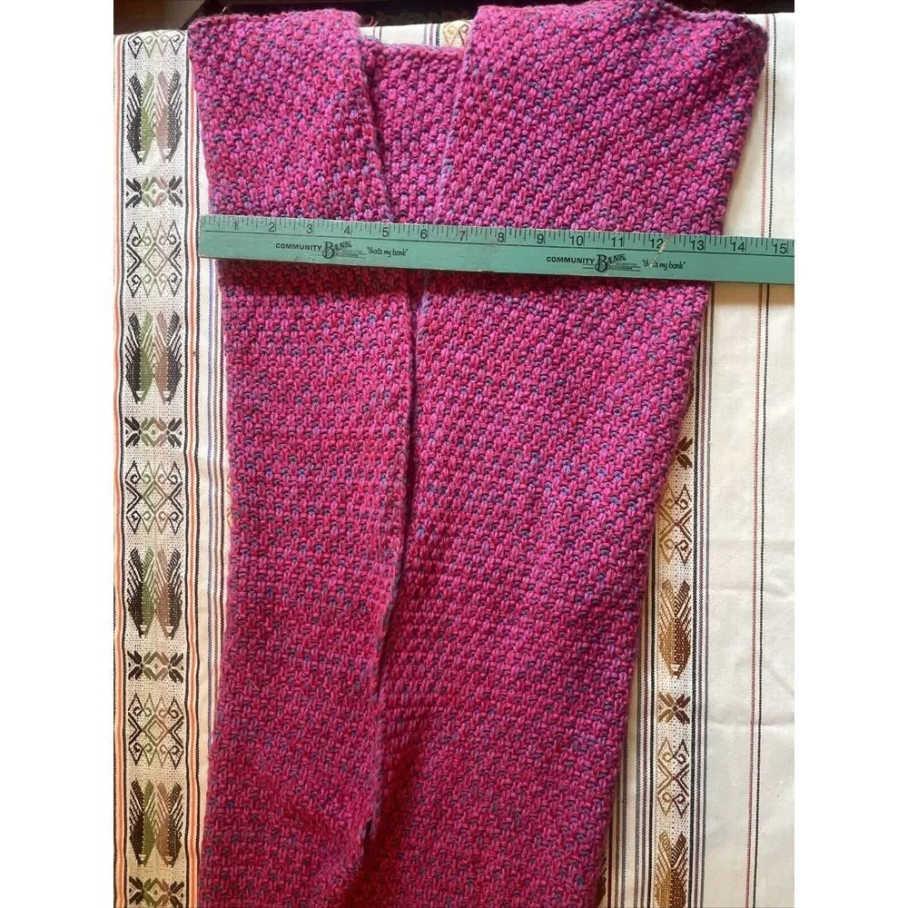 Mermaid Tail Blanket Pink‎ With Blue Highlights Very Soft Yarn